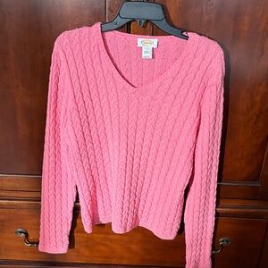 Talbots Vibrant Pink V-Neck Sweater